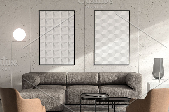 White abstract geometric posters in Brochure Templates - product preview 2