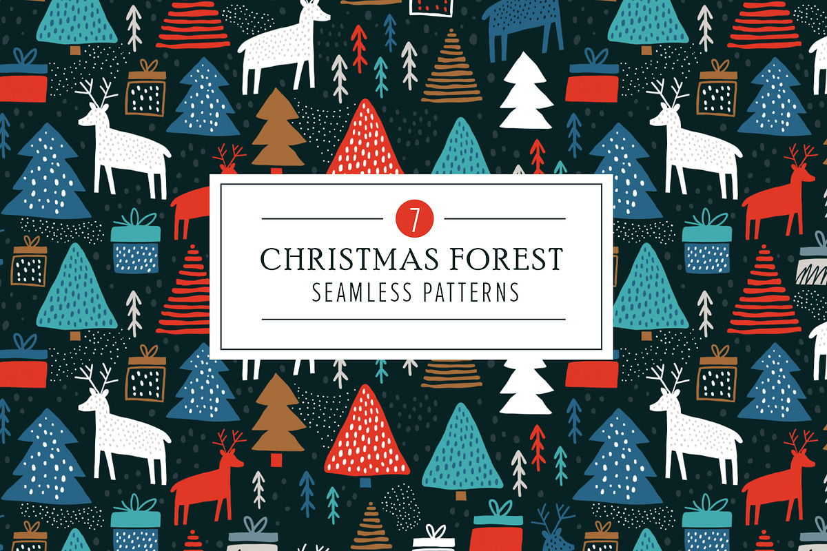 Chrismas forest 7 seamless patterns in Patterns - product preview 8