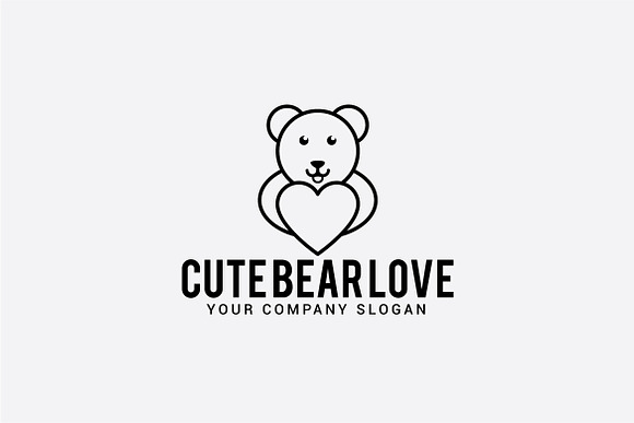 cute bear love in Logo Templates - product preview 2