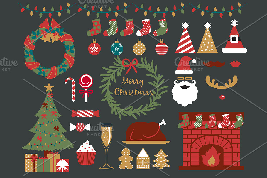 Christmas party design elements in Illustrations - product preview 8