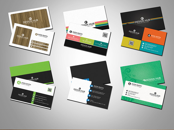 6 Creative business cards bundle in Business Card Templates - product preview 1