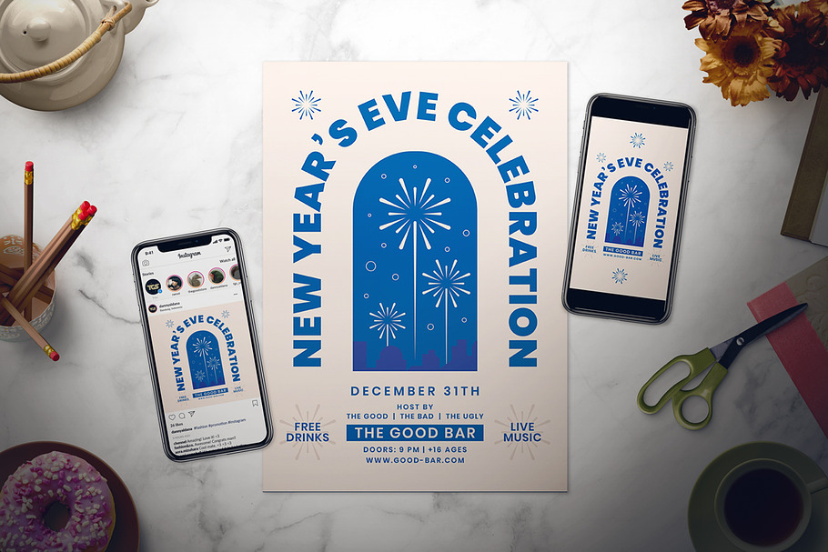 New Year Flyer Set in Flyer Templates - product preview 8
