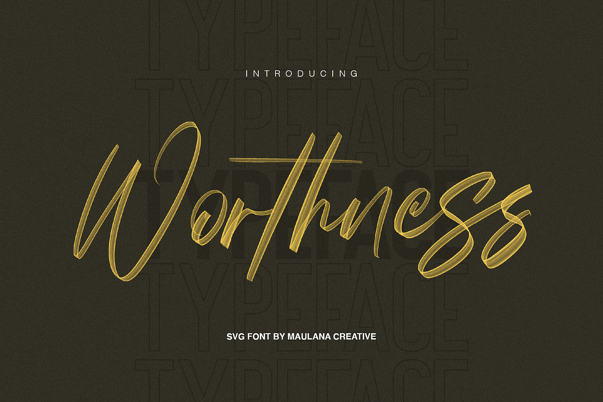Worthness SVG Brush Font Free Sans in Script Fonts - product preview 8