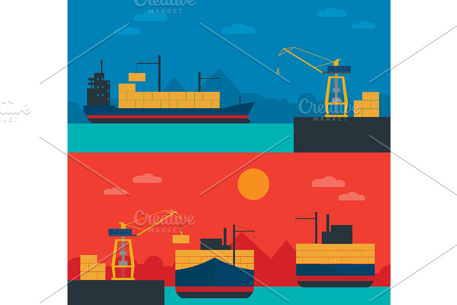 Logistics infographic banner set. in Illustrations - product preview 8