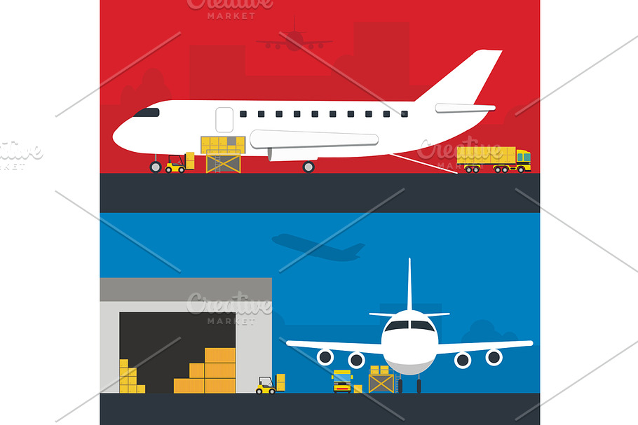 Aircraft takes the goods. in Illustrations - product preview 8