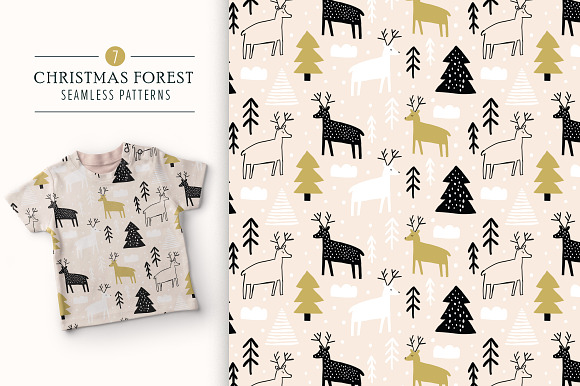 Chrismas forest 7 seamless patterns in Patterns - product preview 1