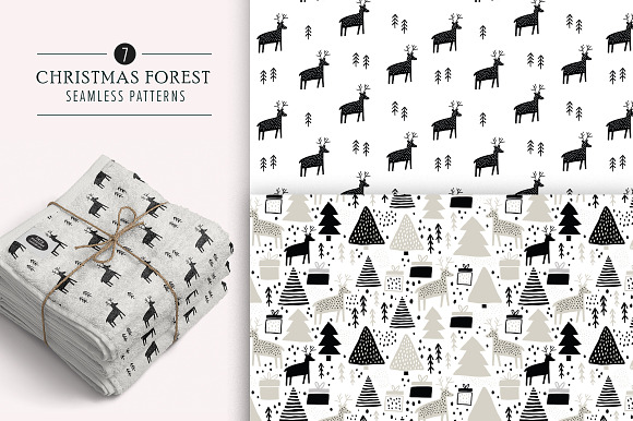 Chrismas forest 7 seamless patterns in Patterns - product preview 4