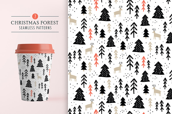 Chrismas forest 7 seamless patterns in Patterns - product preview 5
