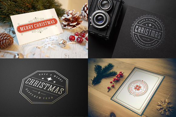 50 Christmas labels and badges in Illustrations - product preview 4