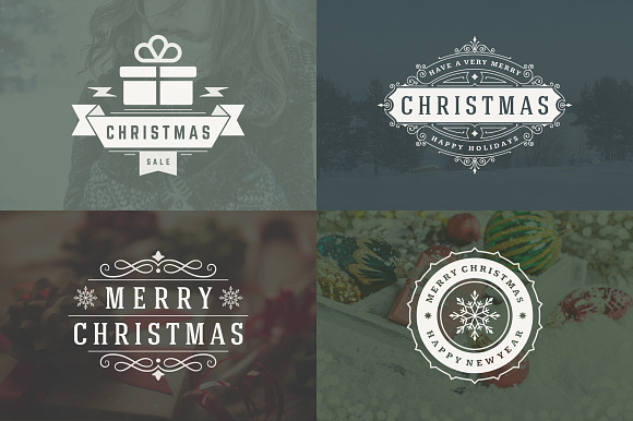 50 Christmas labels and badges in Illustrations - product preview 5