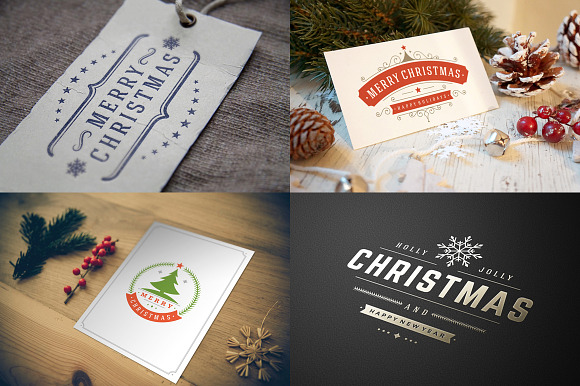50 Christmas labels and badges in Illustrations - product preview 6