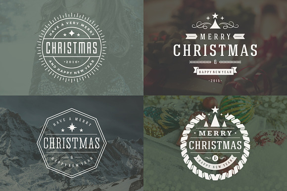50 Christmas labels and badges in Illustrations - product preview 7