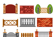 Fence design elements set