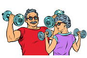 Grandparents do sports, fitness