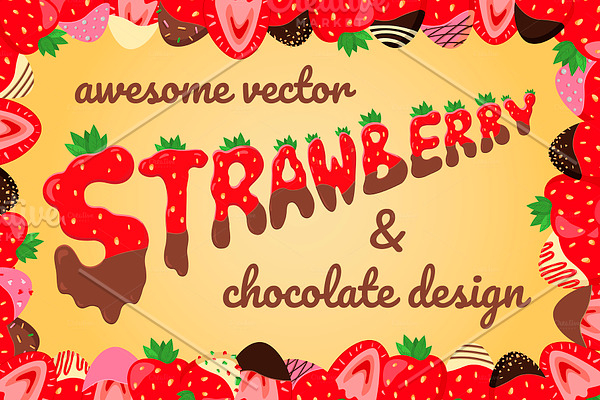 Vector strawberry & chocolate design