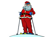 Santa Claus character on snow