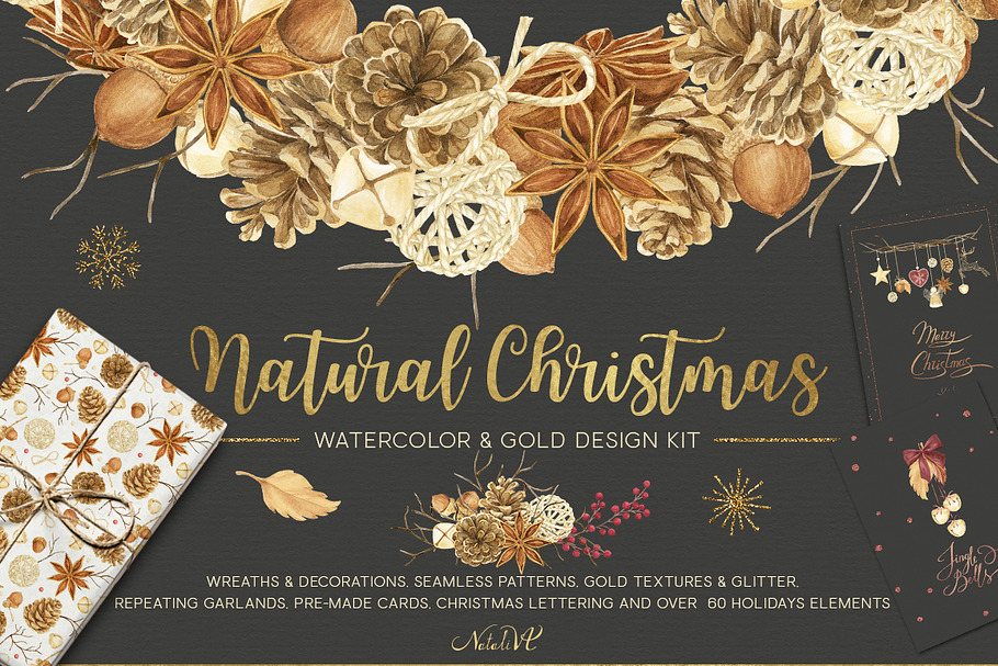 Watercolor Christmas Bundle in Illustrations - product preview 8