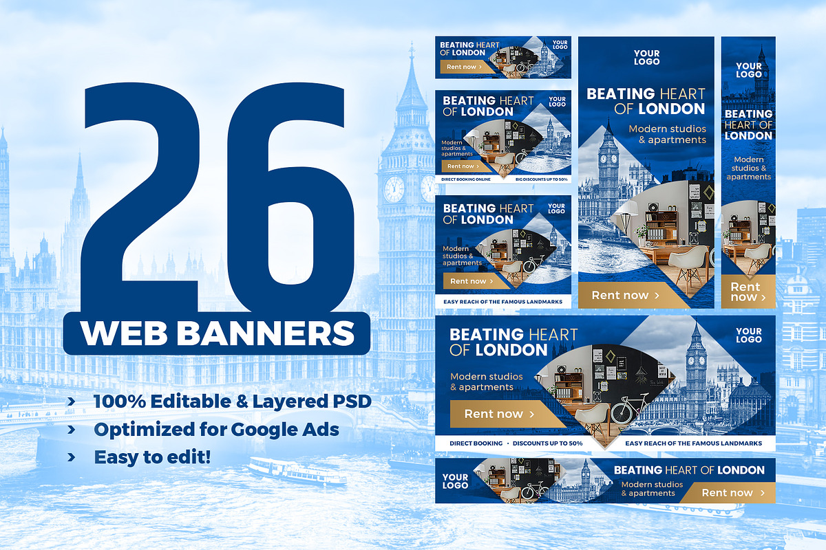 Banners Pack 26 sizes for Google Ads in Web Elements - product preview 8