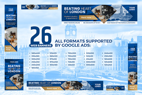 Banners Pack 26 sizes for Google Ads in Web Elements - product preview 1