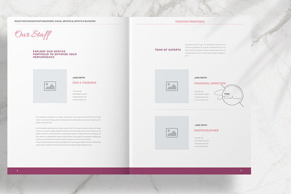 Pink Fashion Proposal Layout in Brochure Templates - product preview 3
