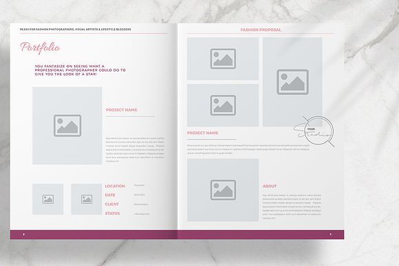 Pink Fashion Proposal Layout in Brochure Templates - product preview 5