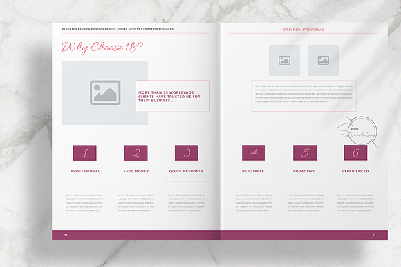 Pink Fashion Proposal Layout in Brochure Templates - product preview 6