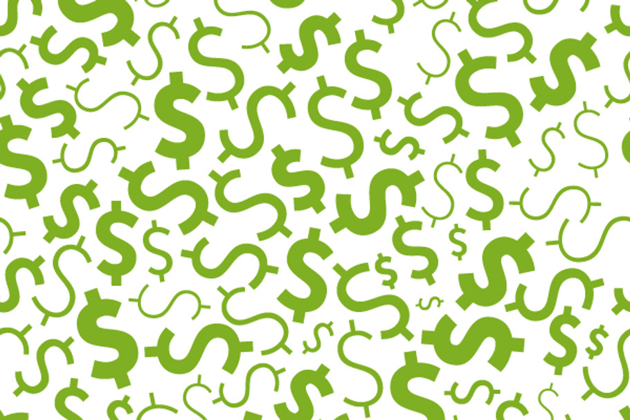 A lot of green money signs on white in Patterns - product preview 8