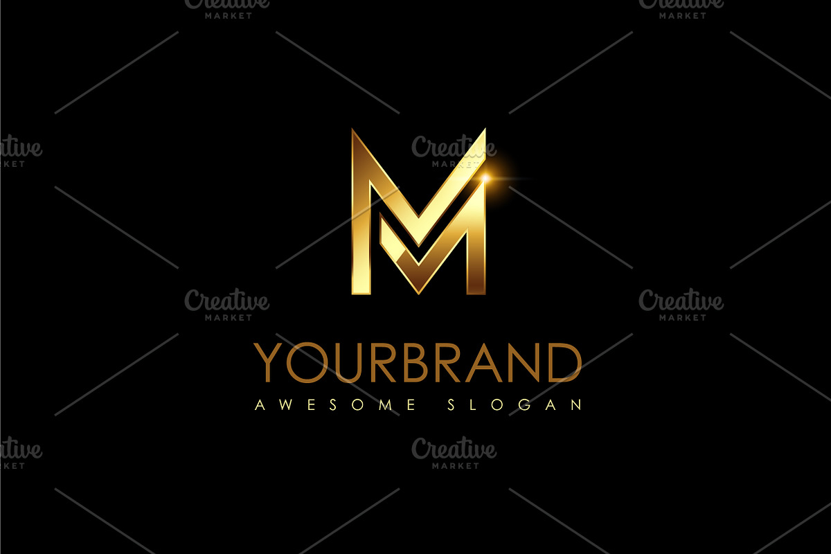Golden MM Logotype in Logo Templates - product preview 8