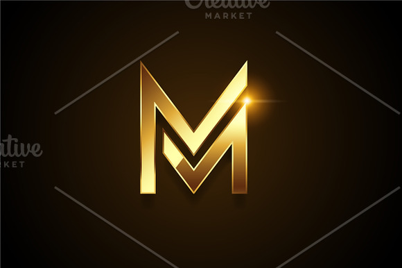 Golden MM Logotype in Logo Templates - product preview 1
