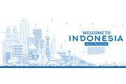 Outline Welcome to Indonesia Skyline