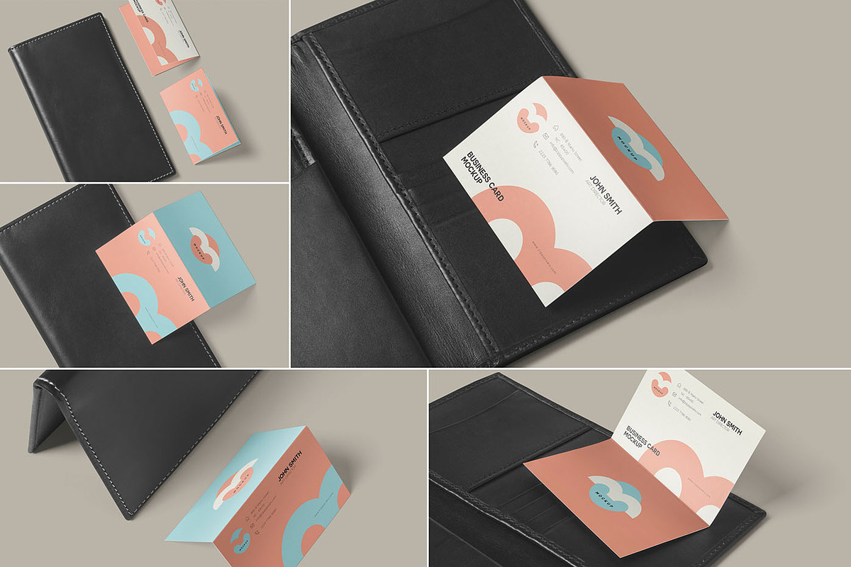 Two Fold Business Card Mockups in Branding Mockups - product preview 8