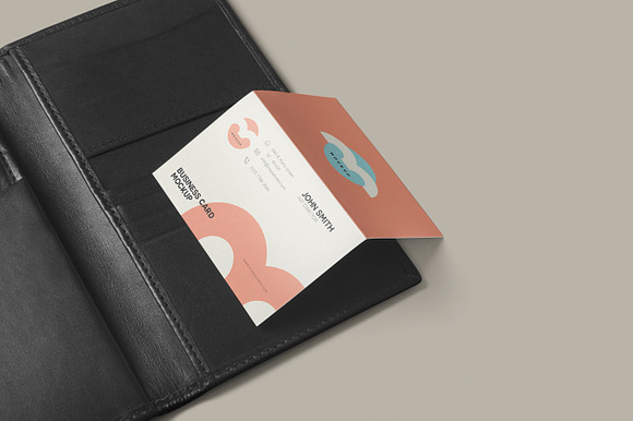 Two Fold Business Card Mockups in Branding Mockups - product preview 2
