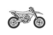 Motocross motorcycle sketch vector