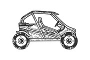 Buggy sport car sketch engraving