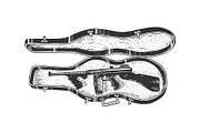 Thompson gun violin case sketch
