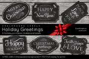 Chalkboard Labels Holiday Greetings