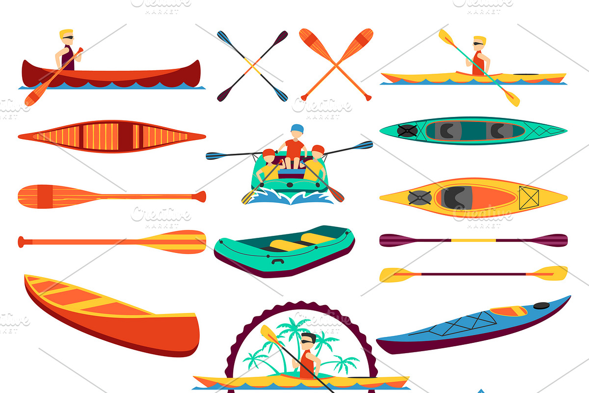 Canoe trails and rafting club emblem in Icons - product preview 8