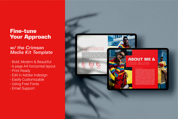 Crimson Media Kit Template in Resume Templates - product preview 3