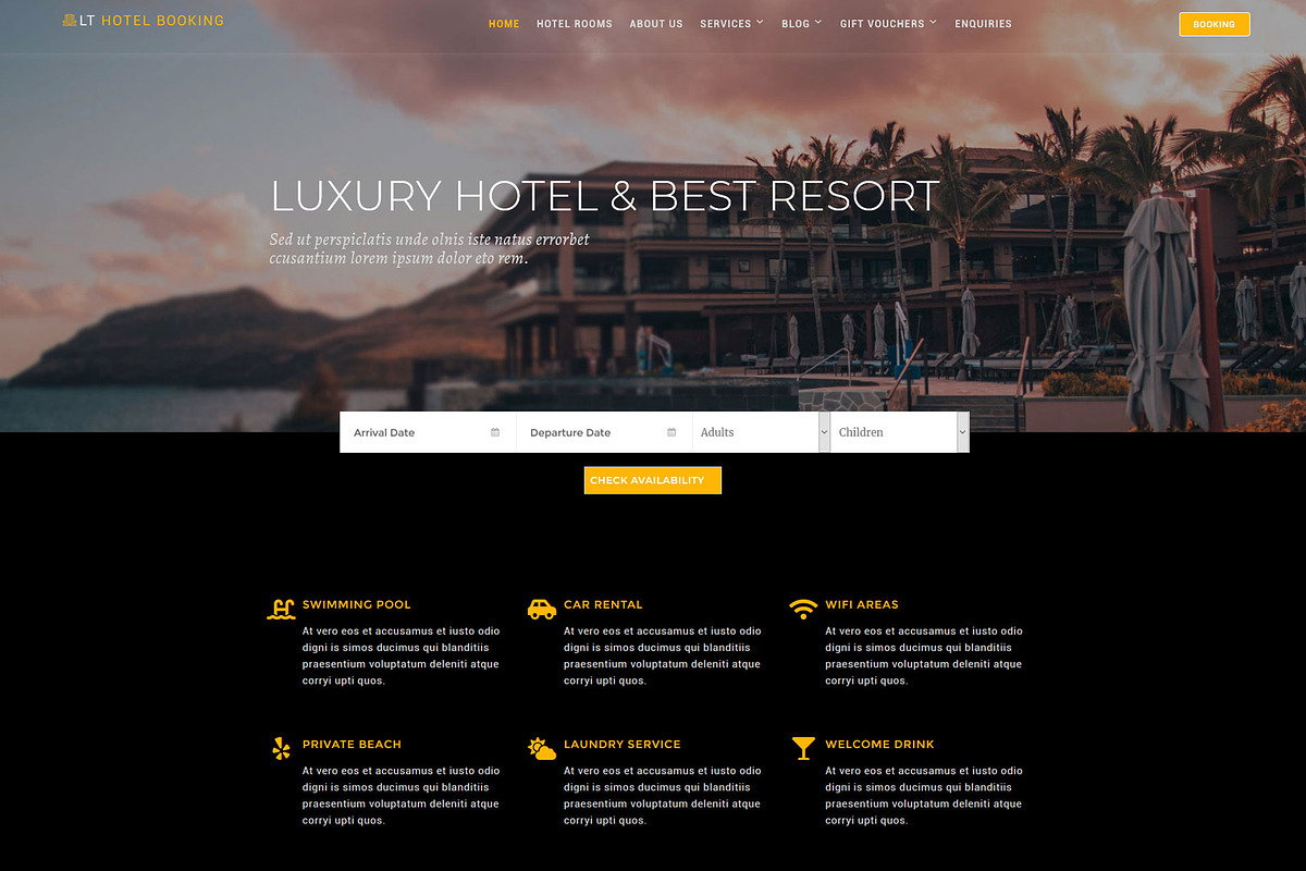 LT Hotel Booking Wordpress Theme in WordPress Business Themes - product preview 8