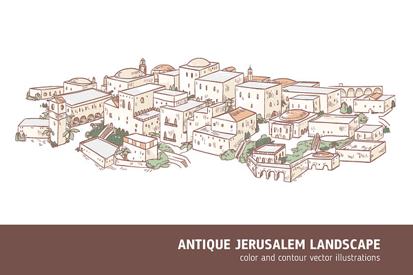 Antique Jerusalem landscape