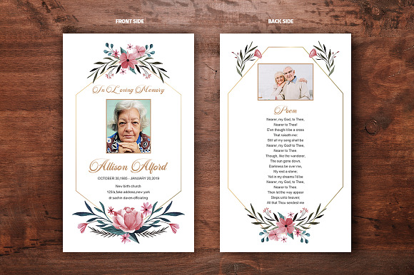 Funeral Prayer Card in Card Templates - product preview 2
