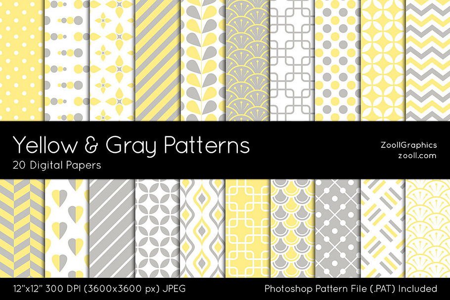 Yellow And Gray Digital Papers