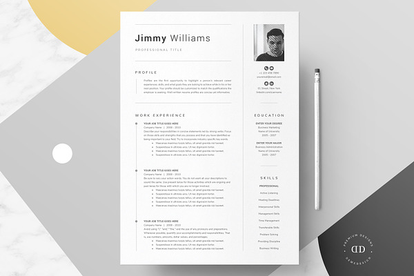 Word, Pages Resume Template Kit