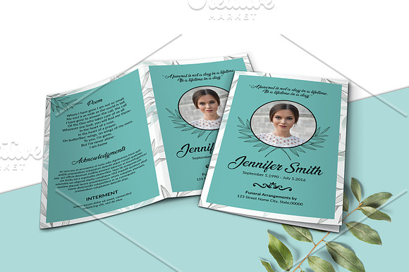 Funeral Program Template - V953 in Brochure Templates - product preview 3