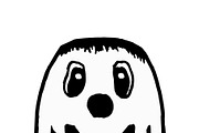 Isolated Sketchy Cartoon Ghost Drawi