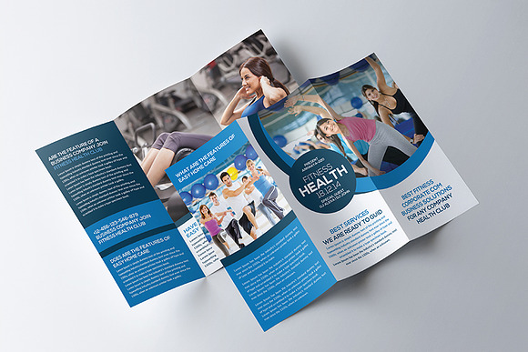 Fitness and Gym Tri-Fold Brochure in Brochure Templates - product preview 1