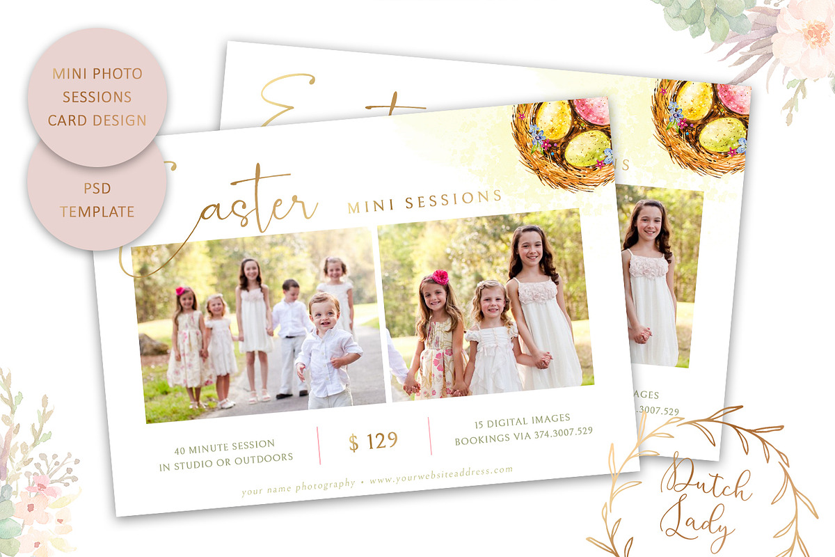 PSD Photo Session Card Template #39 in Card Templates - product preview 8
