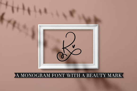 Scripty Monogram Font - With hearts in Display Fonts - product preview 4