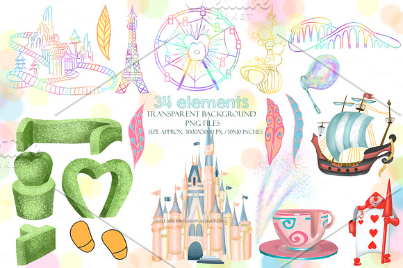 Magic Kingdom clipart. in Illustrations - product preview 1