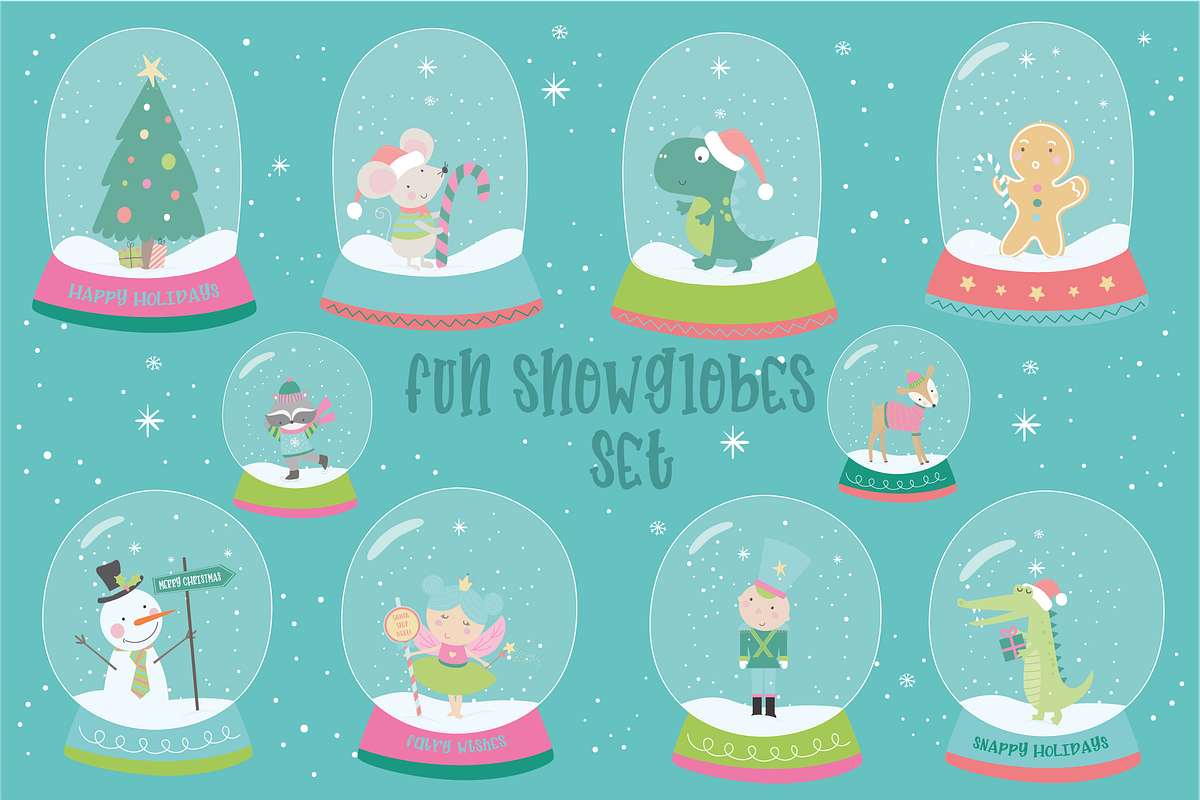 Fun Snowglobes set in Illustrations - product preview 8